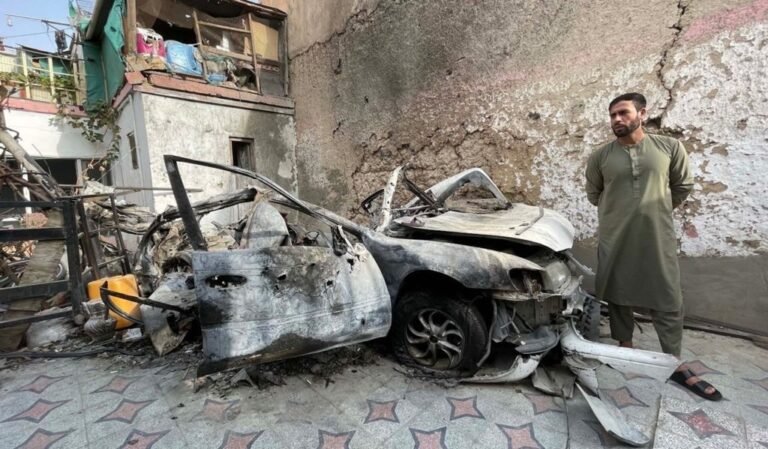 Aftermath of the drone attack in Afghan capital Kabul
